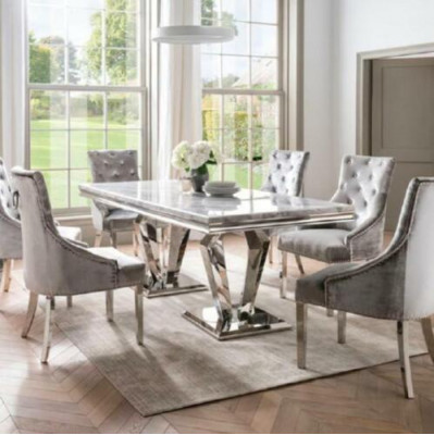 Esstisch Moderne Esszimmer Wohnzimmer Küche Design Tisch Metall
