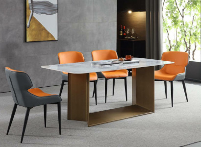 Luxus Tische Esstisch Edelstahl Möbel Säule Tisch Marmor Stil Esstische Metall