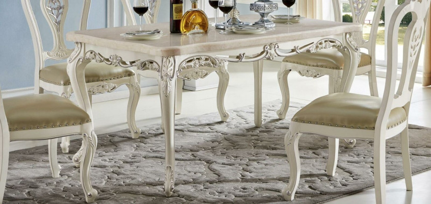 Klassische Stühle Barock Essgruppe Esszimmer Garnitur Rokoko Stil 6x Massivholz