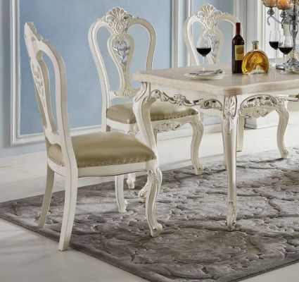 Klassische Stühle Barock Essgruppe Esszimmer Garnitur Rokoko Stil 6x Massivholz