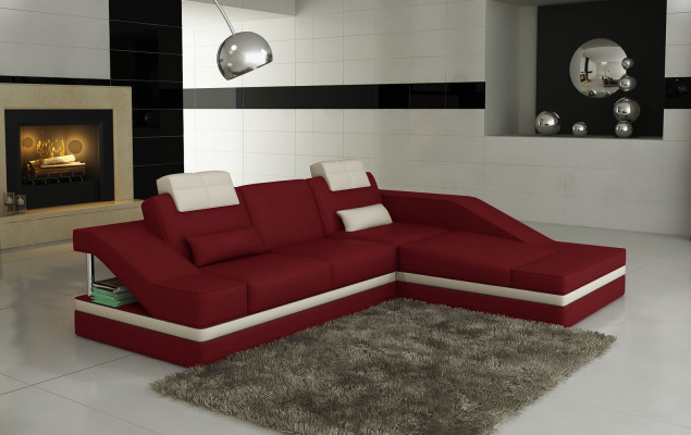 Moderne Ledersofa Ecksofa L Form Couch Polster Sitz Ecke Sofa Couchen