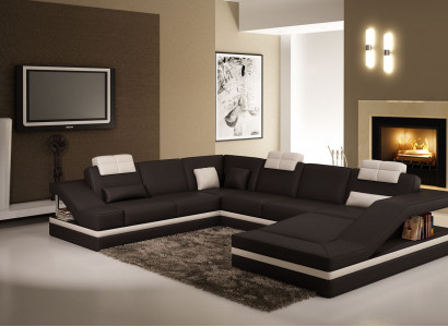 Moderne Wohnzimmer Ecksofa Wohnlandschaft Big XXL Leder Sofa