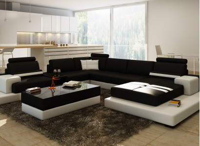 Moderne XXL Big Wohnlandschaft Sofa Couch Polster Eck Sofas Garnitur