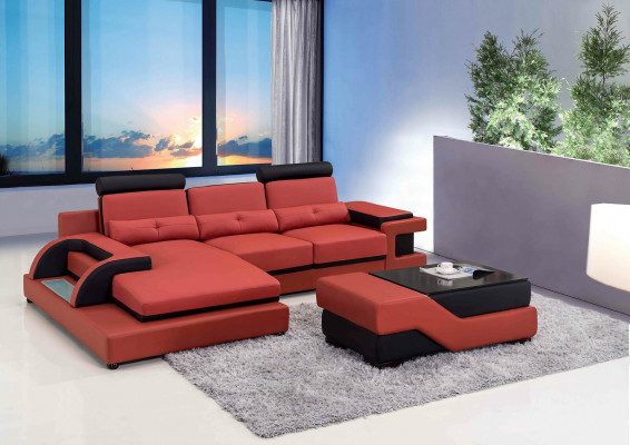Design Polster Ecke Ledersofa Sofa Couch Sitz Garnitur Wohnlandschaft