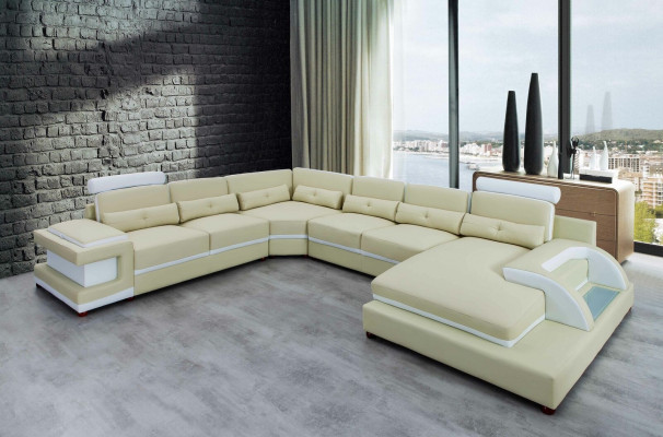 Ledersofa XXL Big Sofas Sofa Couch Couch Polster Ecksofa Wohnlandschaft Leder