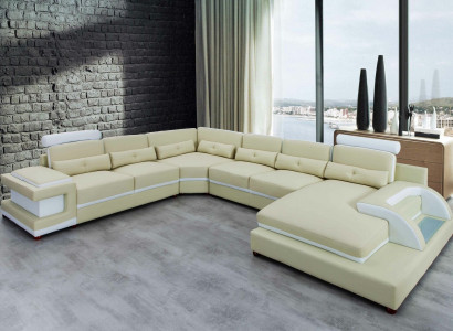 Ledersofa XXL Big Sofas Sofa Couch Couch Polster Ecksofa Wohnlandschaft Leder