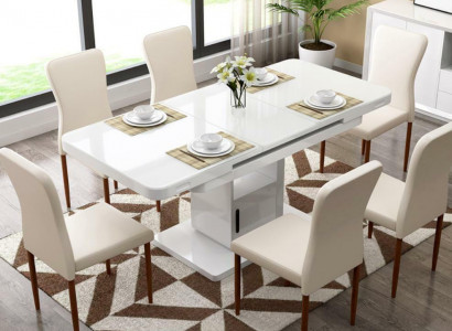 Tisch Luxus Tische Moderne Esszimmer Möbel Esstische Holz Holztische Braun Weiß