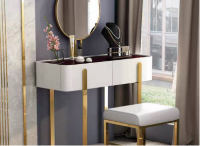 Schminktisch Modern Konsolen Tische + Hocker Frisiertisch Make Up Tisch 2tlg.