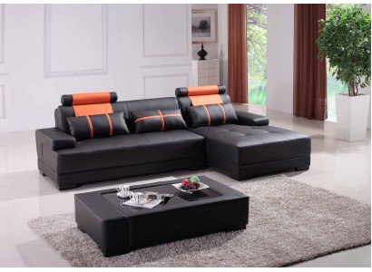Designer Polster Ledersofa Couch L-Form Modern Sofa Sofas Couchen