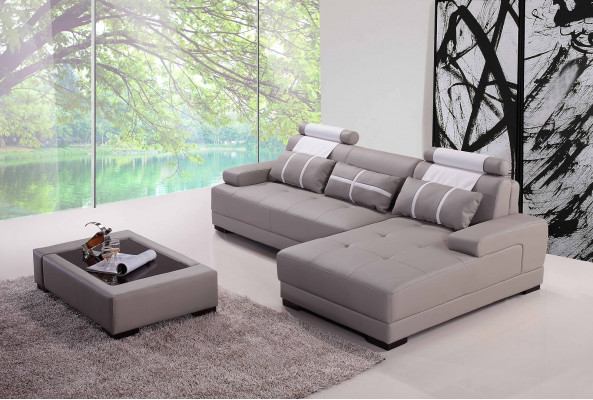 Designer Polster Ledersofa Couch L-Form Modern Sofa Sofas Couchen