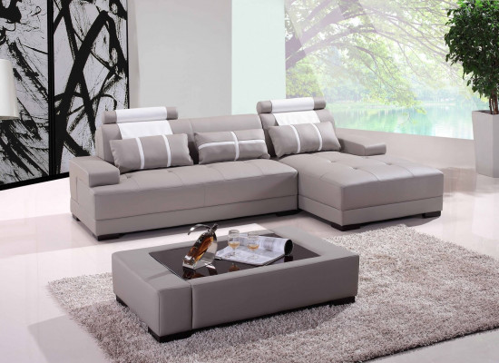 Designer Polster Ledersofa Couch L-Form Modern Sofa Sofas Couchen