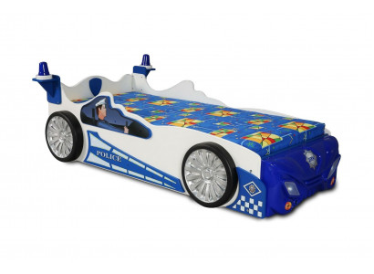 Kinderbett Betten Kinder Zimmer Polizei Auto Led Kindermöbel + Matratze Sofort