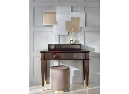 Schminktisch Hocker Konsolen Tisch Luxus Holz Sekretär Braun Schlafzimmer 2tlg