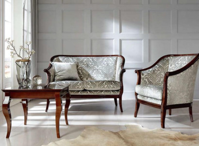 Zweisitzer Luxus Sofa 2 Sitzer Stoff Grau Wohnzimmer Klassische Polyester Braun