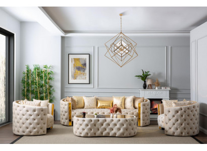 Luxus Sofagarnitur 331 Sitz Leder Chesterfield Sofa Sessel Braun Sofas Set 3tlg