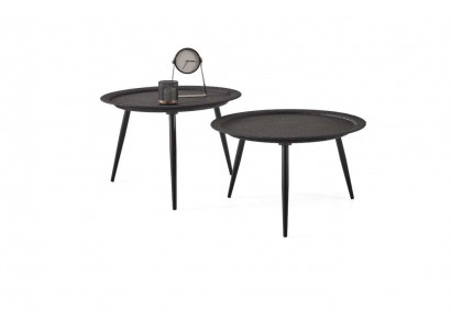 Designerset aus 2 runden Couchtischen für das Wohnzimmer in Premium-Qualität