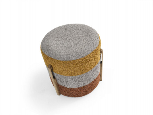 Gruppe Hocker Polyester Wohnzimmer Sitz Stoff Luxus Sitzer 2tlg. Neu