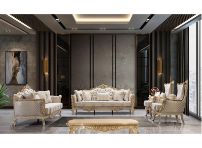 Chesterfield Barock Couch Klassische Wohnzimmer Möbel Komplett Set 5tlg