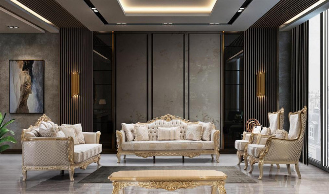 Königlicher Couchtisch Tisch 120x80 Tische Barock Rokoko Couchtische