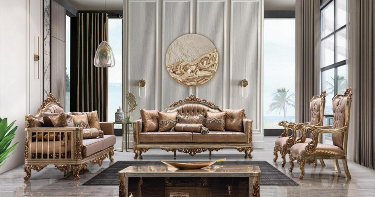 Königlicher Couchtisch Tisch Goldene Tische Barock Rokoko Couchtische