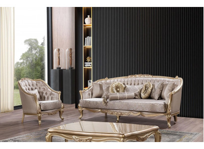 Garnitur Sofagarnitur 3+1 Sitzer Wohnzimmer Klassisch Design Sofa Set Sessel
