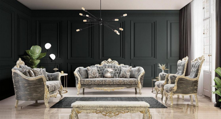 Königlicher Couchtisch Tisch Gold Tische Barock Rokoko Couchtische