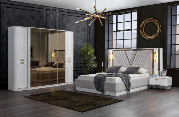 Modernes elegantes Schlafzimmermöbel-Set im luxuriösen Design und zeitgemäßem Stil