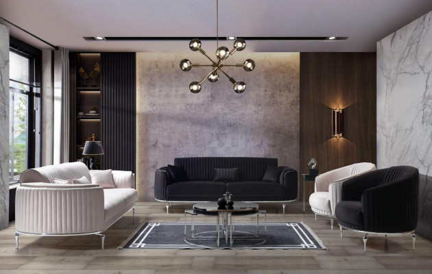 Wohnzimmer Sofagarnitur Couch Polster Möbel 331 Set Textil Stoff Luxus