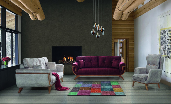 Wohnzimmer Sofa 3 Sitzer Designer Couch Polster Sofas Stoff Textil Neu