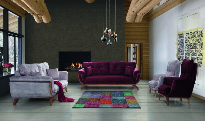 Wohnzimmer Sofa 3 Sitzer Designer Couch Polster Sofas Stoff Textil Neu