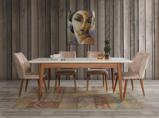 Esszimmer Design Möbel Modern Tisch 4x Stühle 5tlg. Set Garnitur Neu