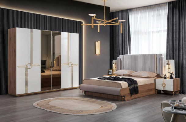 Bett Polster Design Luxus Doppel Hotel Betten Gold Luxus Hotel Neu