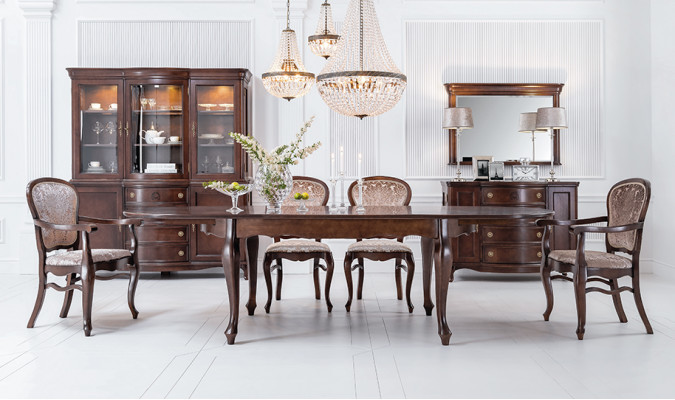 Klassischer Antik Stil Esstisch Wohnzimmer Holz Tische XXL Big Neu