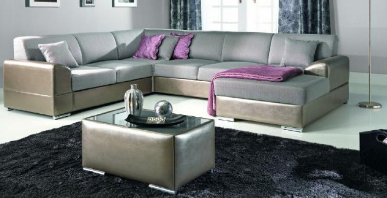 Luxuriöses U-förmiges Polstersofa im eleganten zeitgenössischen Stil mit raffinierter