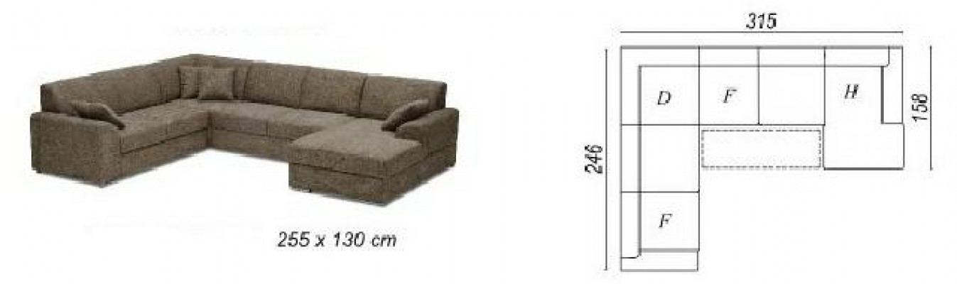 Luxuriöses U-förmiges Polstersofa im eleganten zeitgenössischen Stil mit raffinierter