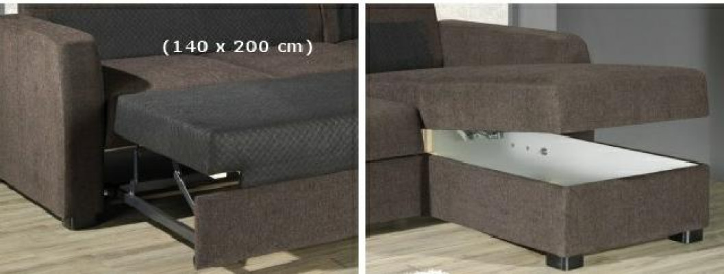 Ecksofa Sofa Couch Leder Textil Stoff Wohnlandschaft Garnitur Polster Ecke CAPRI