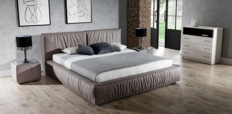 Schlafzimmer Set Braun Bett Nachttisch Elegantes Design Modern Holz Mobel 3tlg