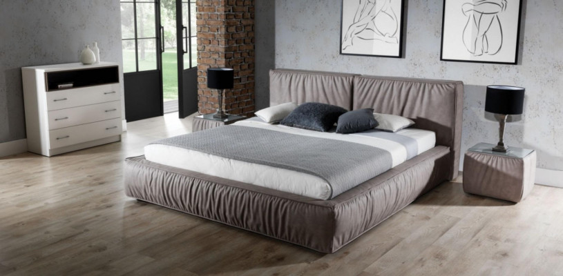 Schlafzimmer Set Braun Bett Nachttisch Elegantes Design Modern Holz Mobel 3tlg