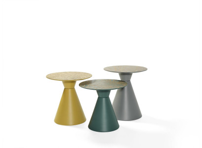 Luxuriöses Set aus 3 Designertischen aus Naturholz für das Wohnzimmer