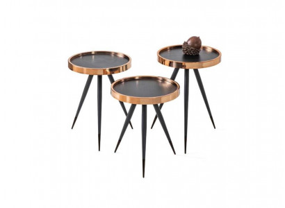 Luxuriöser zeitgenössischer Satz von 3 Designer-Couchtischen für das Wohnzimmer