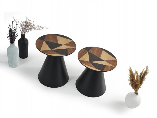 Designer-Set mit 2x Couchtischen im zeitgenössischen Stil für das Wohnzimmer