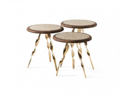 Exklusives Set aus 3 Designer-Couchtischen für das Wohnzimmer 