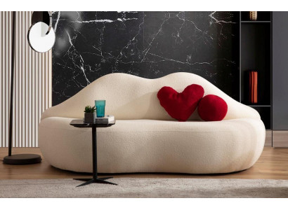 Designer Wohnzimmer Couch Sofa Möbel 4tlg. 3 Sitz Sofa und 3x Hocker