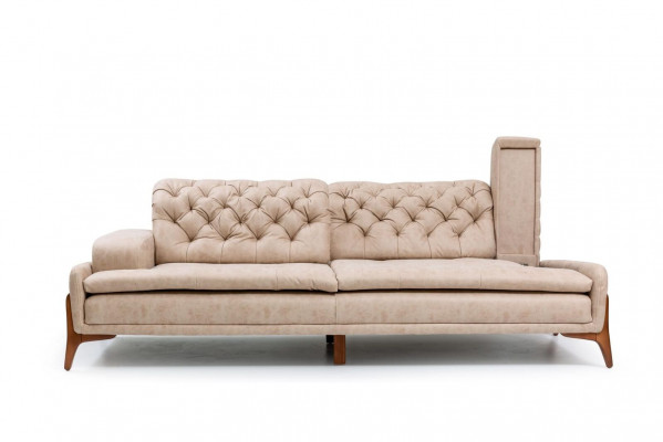Modern Sofa 3 - Sitzer Designer Beige Farbe Stil 240 cm Wohnzimmer Beige Sofas