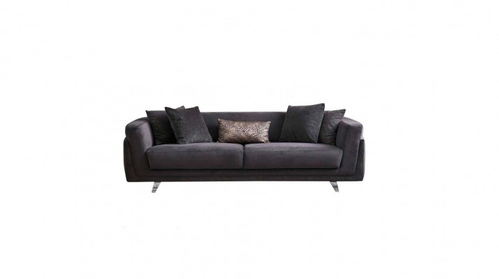 Dreisitzer Couch Sofa 3 Sitzer Grau Stoff Stoffsofa Polstersofa Design