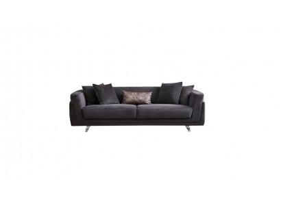 Dreisitzer Couch Sofa 3 Sitzer Grau Stoff Stoffsofa Polstersofa Design