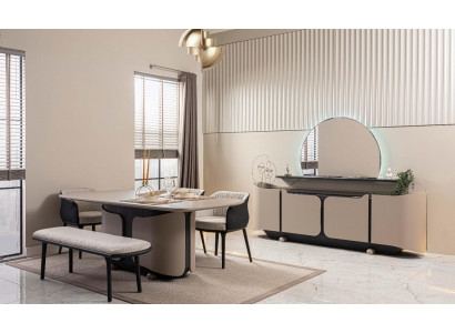 Esszimmermöbel Essecke Esszimmer Essgruppe 8tlg Holz Beige Garnitur