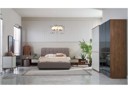 Luxus Doppelbett Komplette Schlafzimmer Bett Set 7tlg Bettrahmen Braun