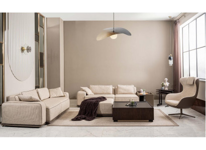 Couchgarnitur Dreisitzer Sofa Stoffsofa Beige Polstersofas Sessel Set