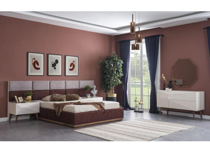 Moderne Schlafzimmermöbel Komplett Einrichtung Design Bett 2x Nachttische